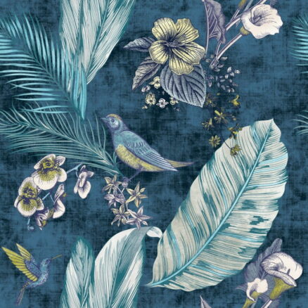 Tkanina obiciowa Bird turquoise