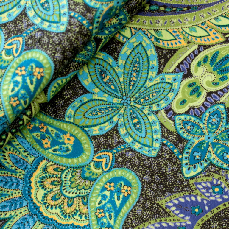 Tkanina obiciowa Alvaro paisley turquoise - obrazek 6