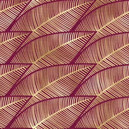 Tkanina obiciowa Bordowe liście artdeco