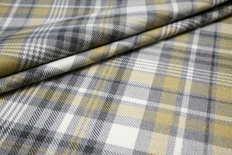 Tkanina obiciowa na meble Charles Tartan  mustard (krata musztardowa) - obrazek 2