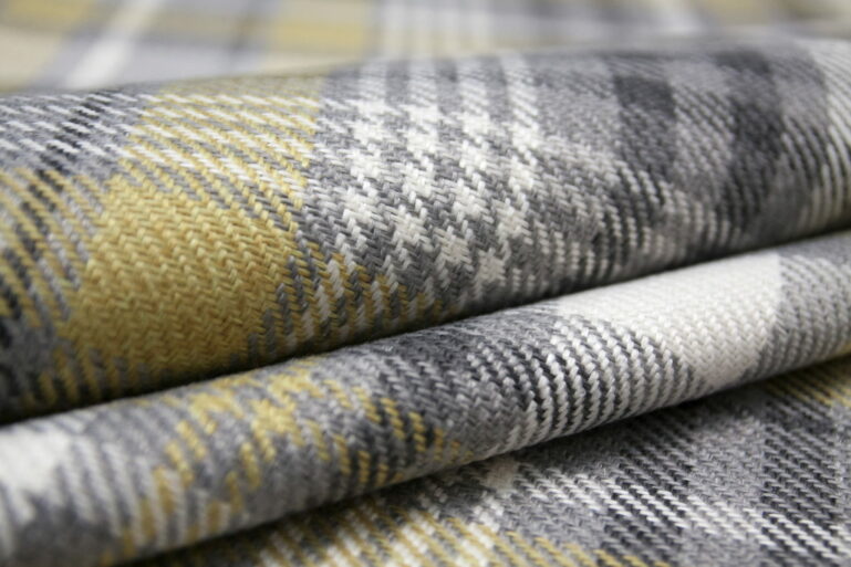 Tkanina obiciowa na meble Charles Tartan  mustard (krata musztardowa) - obrazek 3