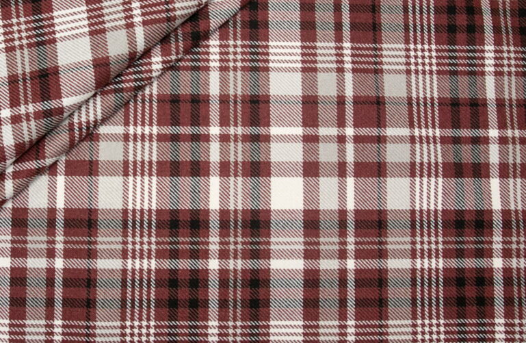 Tkanina obiciowa na meble Charles Tartan  marsala (krata bordo) - obrazek 4