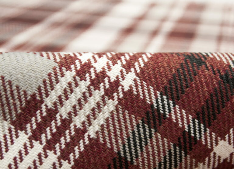 Tkanina obiciowa na meble Charles Tartan  marsala (krata bordo) - obrazek 5