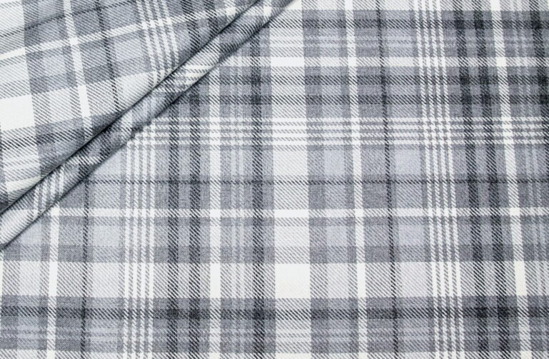 Tkanina obiciowa na meble Charles Tartan ash (krata szara) - obrazek 4
