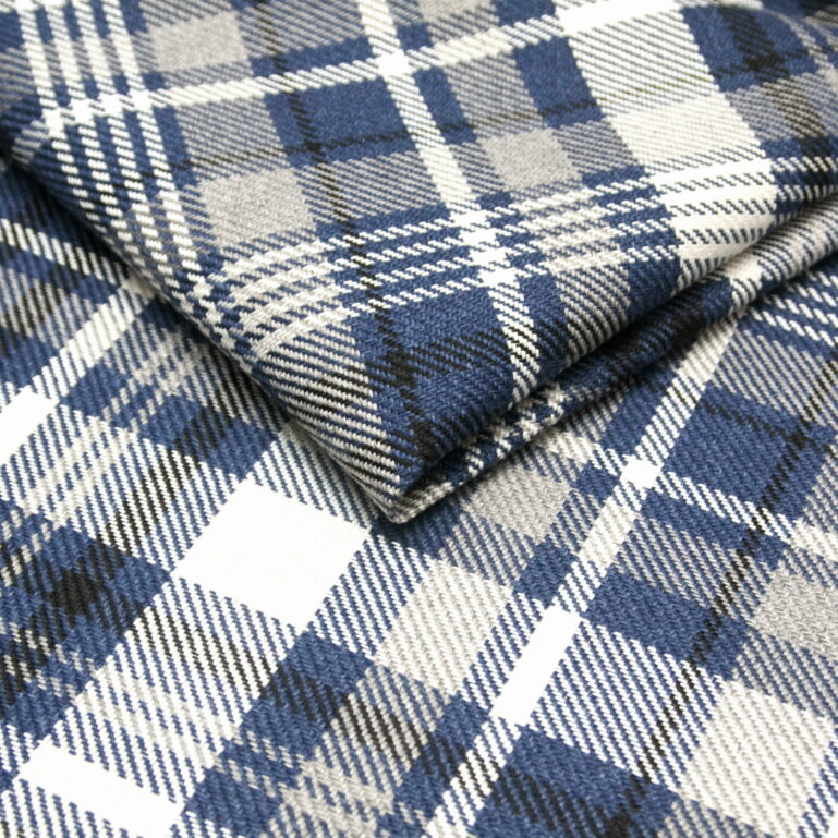 Tkanina obiciowa na meble Charles Tartan  ocean (krata granatowa)