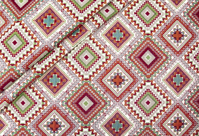 Tkanina obiciowa Unica Boho koralowe - obrazek 4