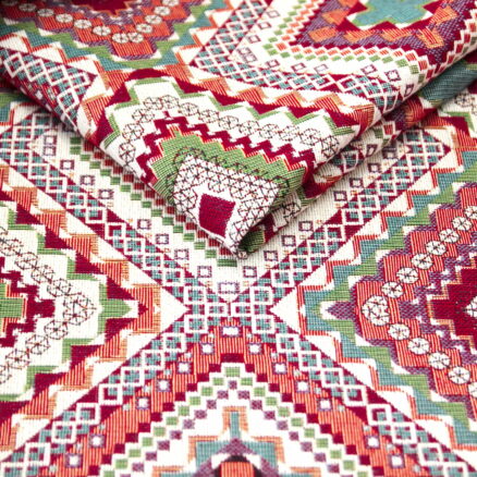 Tkanina obiciowa Unica Boho koralowe