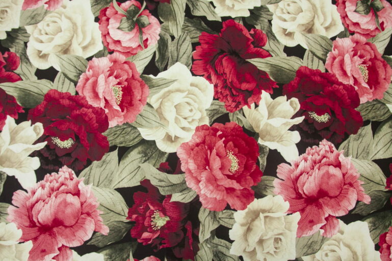 Tkanina obiciowa welur Peony scarlet - obrazek 8