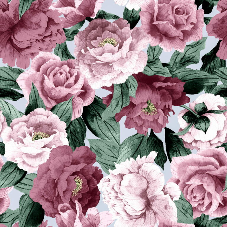 Tkanina obiciowa welur Peony pink