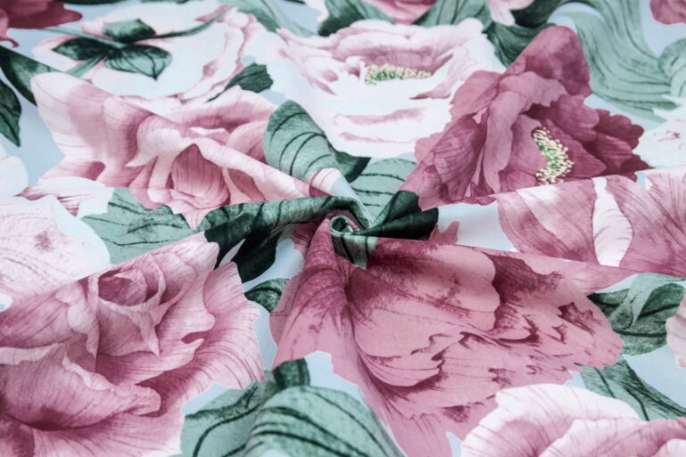 Tkanina obiciowa welur Peony pink - obrazek 7