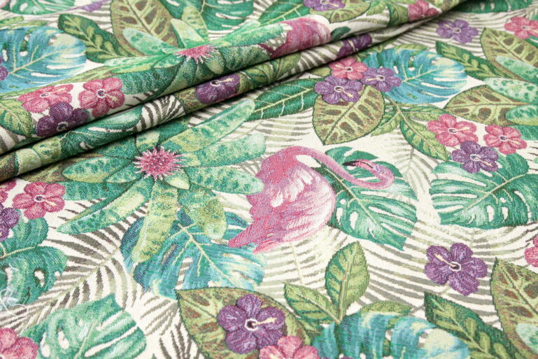 Tkanina obiciowa Unica Flamingo flowers 140 - obrazek 2