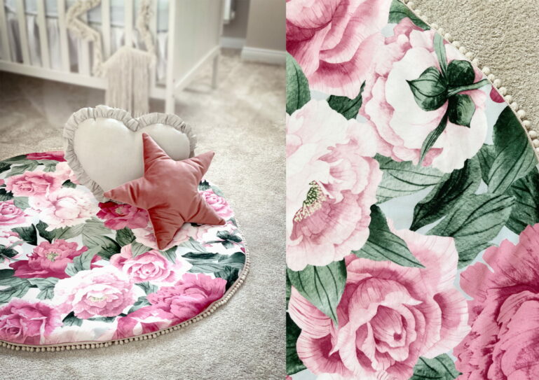 Tkanina obiciowa welur Peony pink - obrazek 2