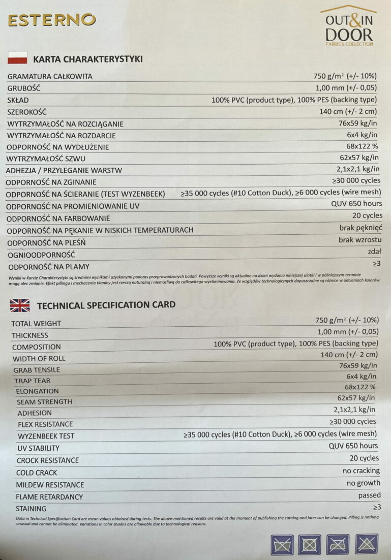 Skaj jachtowy Esterno 06 premium uv  qUV czarny/antracyt - obrazek 7