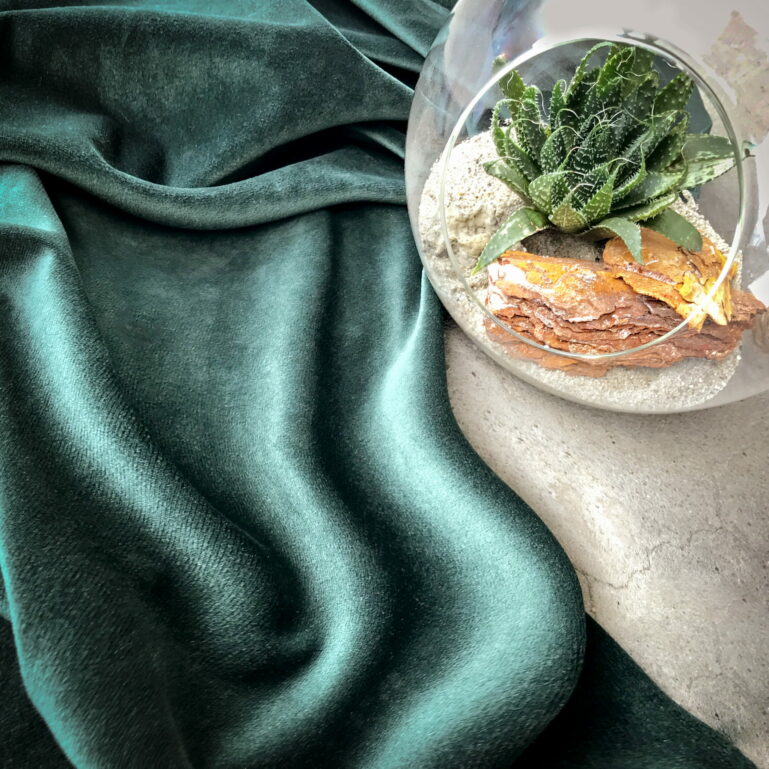Dzianina obiciowa Riviera Velvet butelkowa zieleń/bottle green 38 - obrazek 5
