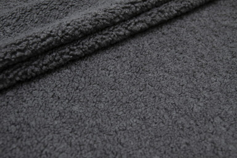 Tkanina obiciowa gruba bukla Lamm  08 anthracite - obrazek 2