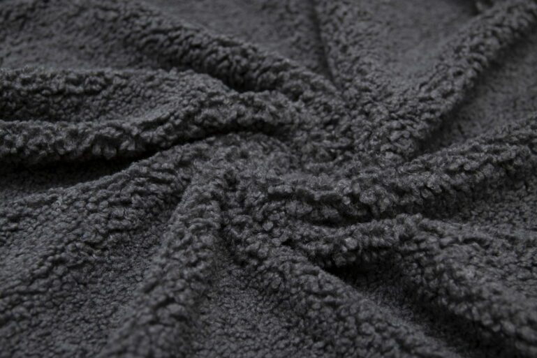 Tkanina obiciowa gruba bukla Lamm  08 anthracite - obrazek 5
