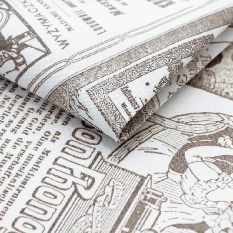 Tkanina obiciowa policotton Vintage Newspaper