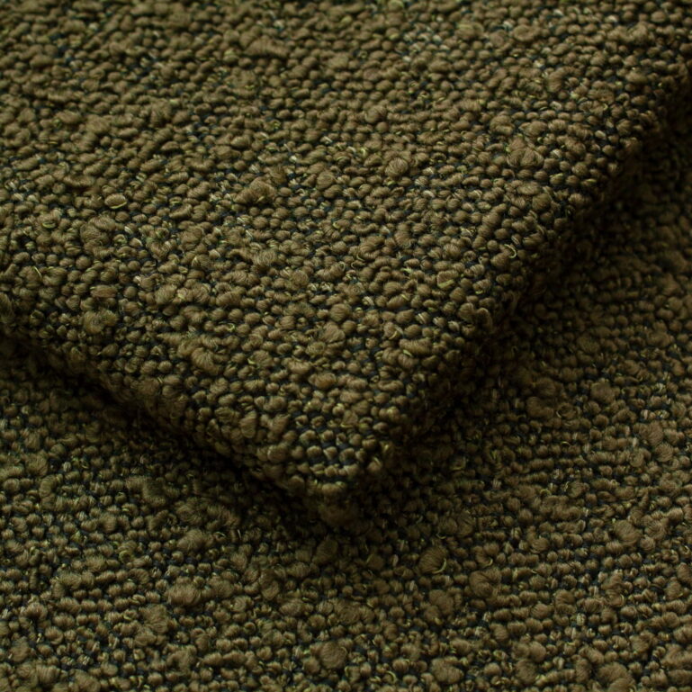 Tkanina obiciowa na meble najmocniejsza bukla Pecora olive green (bouclé )