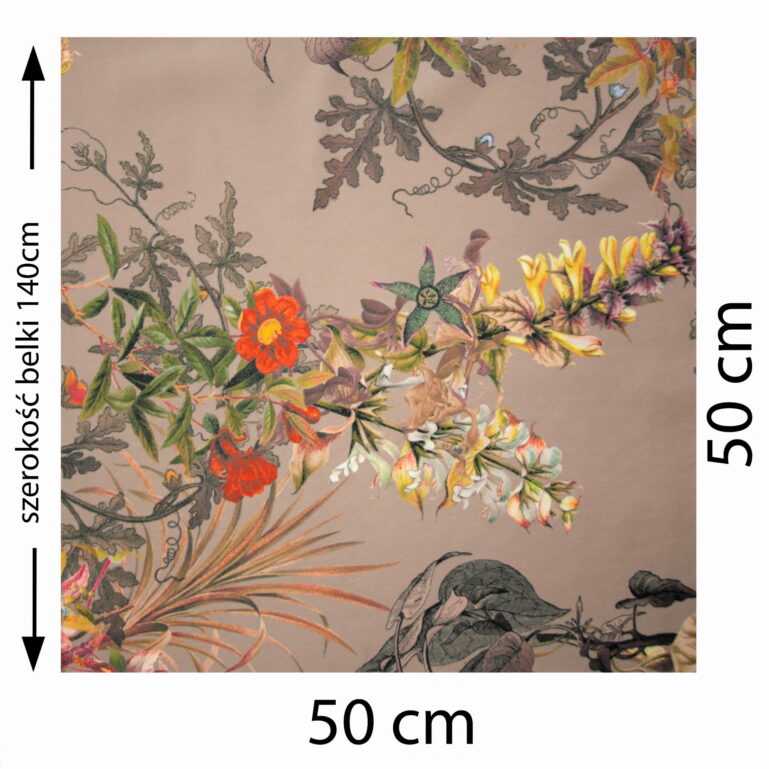 Tkanina obiciowa Floristic taupe - obrazek 4