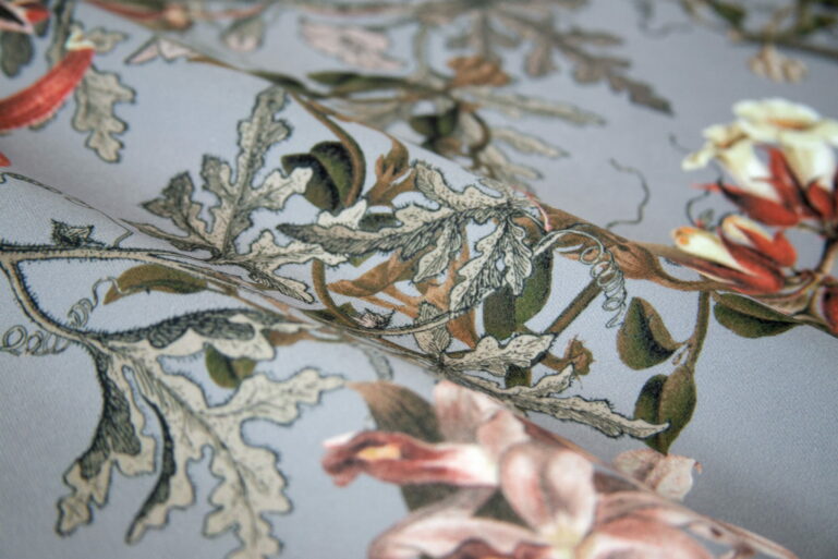Tkanina obiciowa Floristic szary - obrazek 2