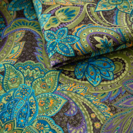 Tkanina obiciowa Alvaro paisley turquoise