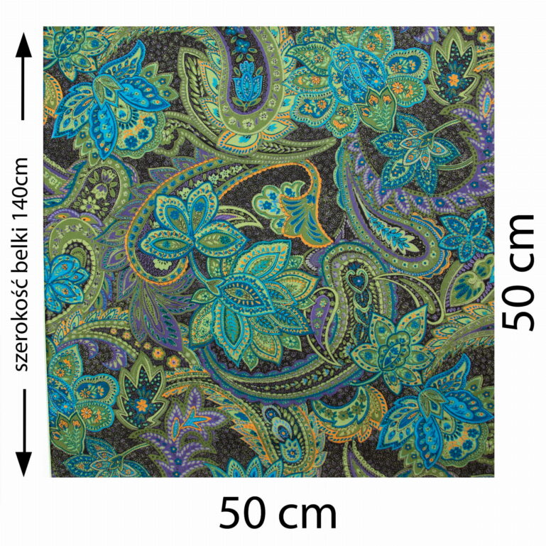 Tkanina obiciowa Alvaro paisley turquoise - obrazek 3