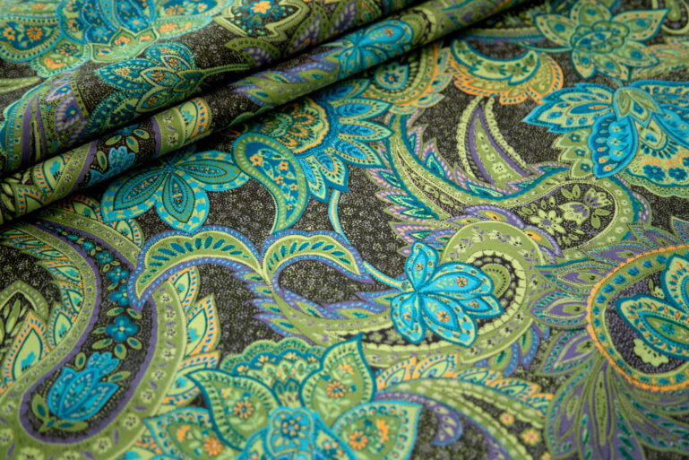 Tkanina obiciowa Alvaro paisley turquoise - obrazek 5