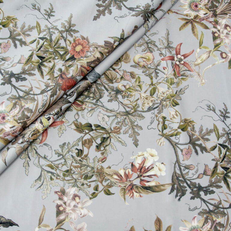 Tkanina obiciowa Floristic szary - obrazek 5