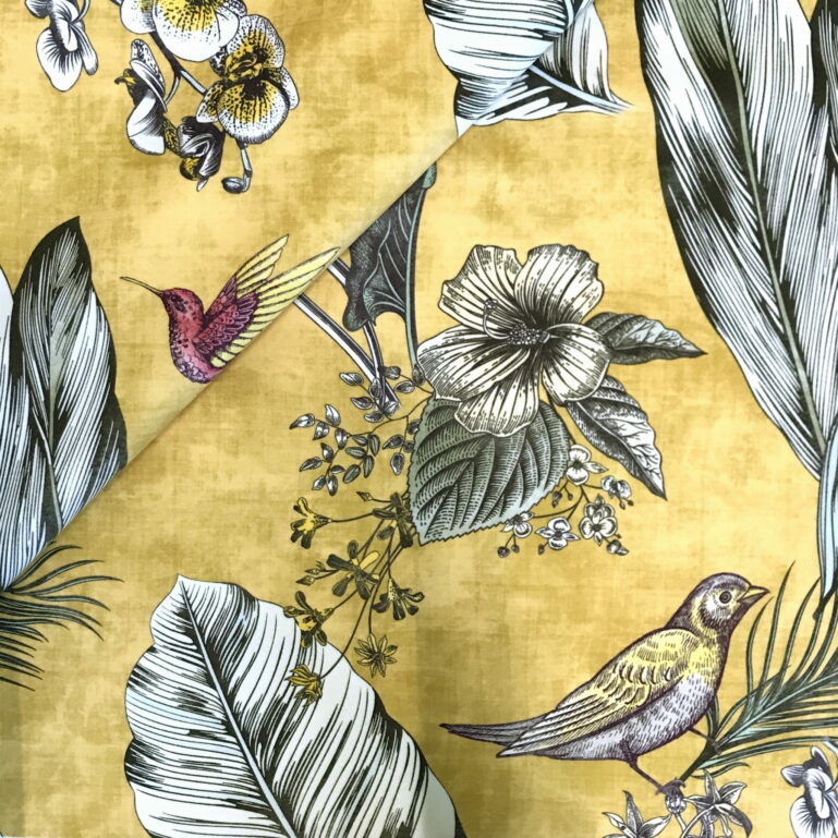 Tkanina obiciowa Bird yellow