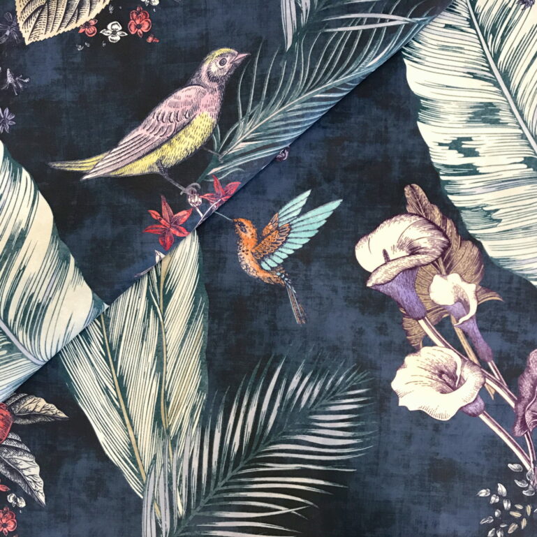 Tkanina obiciowa Bird blue