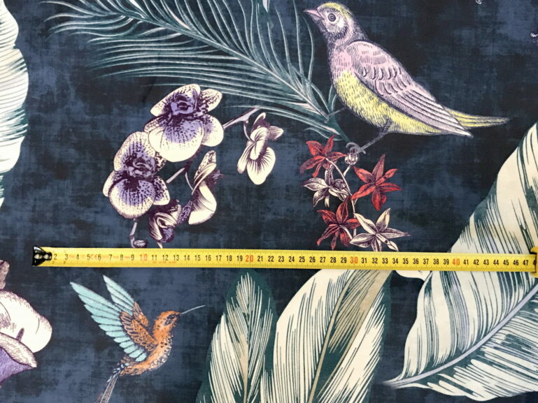 Tkanina obiciowa Bird blue - obrazek 4