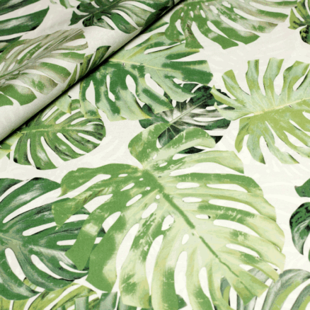 Tkanina obiciowa Jungle liście monstera na bawełnie